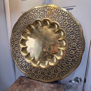 S. Zoraster & Co Jeypur Ornate Brass Tray